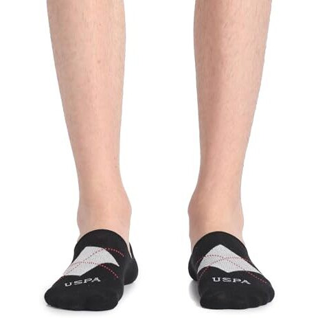 U.S. Polo Assn. Men Cotton Silicone Grip No Show I646 Socks - Pack Of 3 Anthra Mel,Navy,Black, Assorted