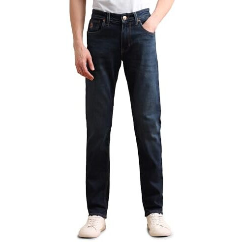U.S. Polo Assn. Men's Slim Mid Rise Jeans (Udjeno1283 Blue