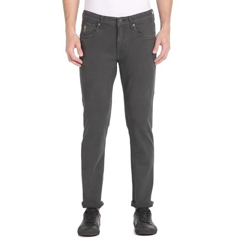 U.S. Polo Assn. Men's Slim Mid Rise Jeans (Udjeno1289 Grey, 34