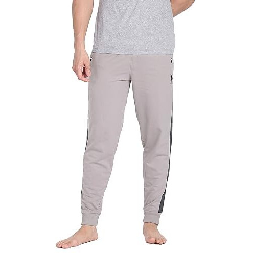 U.S. Polo Assn. Contrast Panel Tapered Oj001 Lounge Joggers - Pack Of 1 (Ash M)