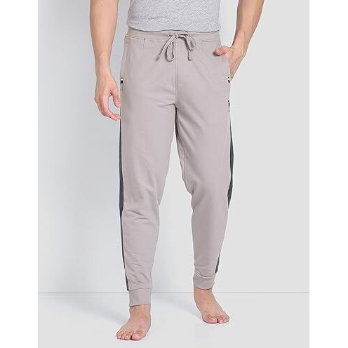 U.S. Polo Assn. Contrast Panel Tapered Oj001 Lounge Joggers - Pack Of 1 (Ash M)