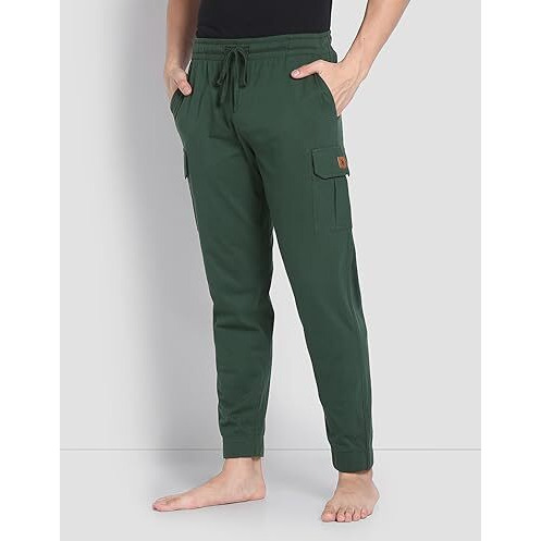 U.S. Polo Assn. Men Lightweight Utility Oj002 Lounge Mid Rise Cargo Joggers - Pack Of 1 (Bottle Green Xl)