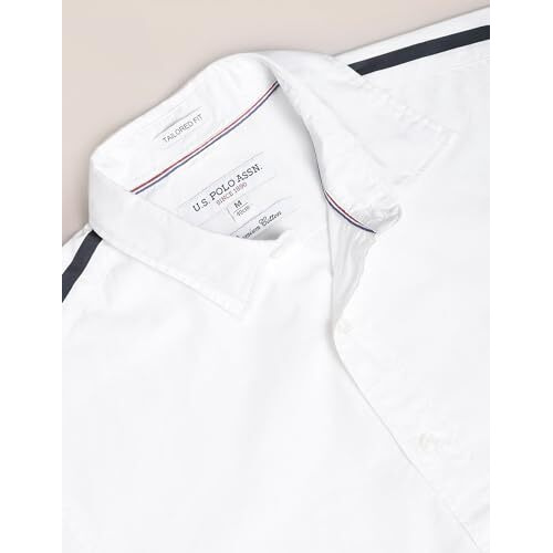U.S. Polo Assn. Men's Cotton Solid Regular Fit Shirt (Ussht-G74_White, Medium