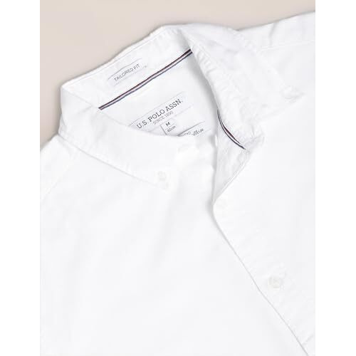 U.S. Polo Assn. Men's Solid Regular Fit Shirt (Ussht-G75_White