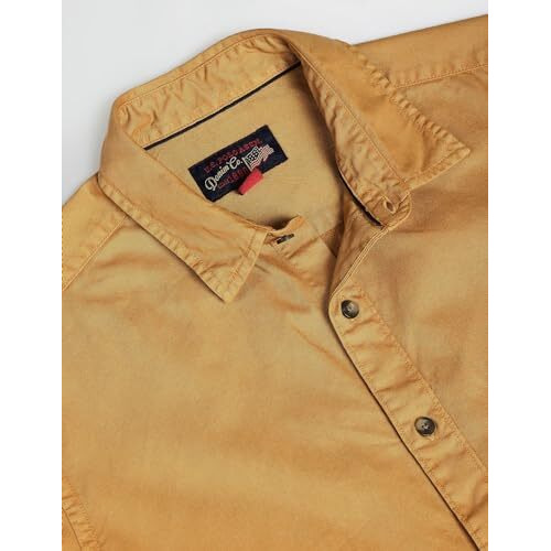 U.S. Polo Assn. Men's Solid Slim Fit Shirt (Udsht-G17_Ochre