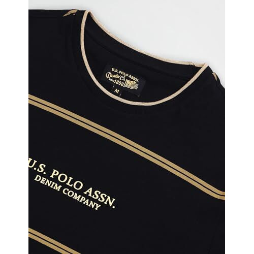 U.S. Polo Assn. Men's Striped Slim Fit T-Shirt (Udtsh1883_Black