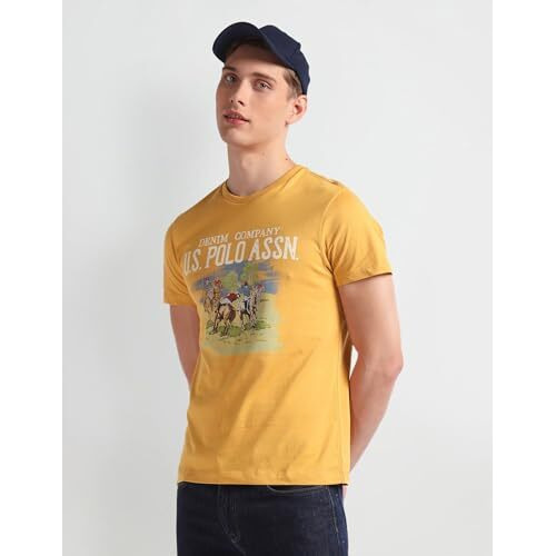 U.S. Polo Assn. Men's Plaid Slim Fit T-Shirt (Udtsh1909_Mustard