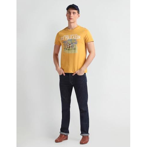 U.S. Polo Assn. Men's Plaid Slim Fit T-Shirt (Udtsh1909_Mustard
