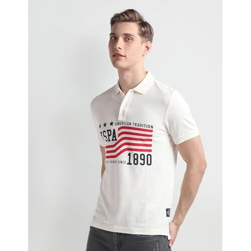 U.S. Polo Assn. Men's Plaid Slim Fit Polo Shirt (Udtsh1932_Ivory