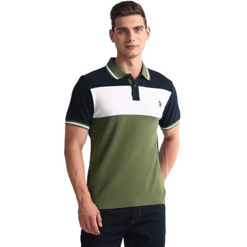 U.S. Polo Assn. Men's Slim Fit Polo Shirt (Udtsh2037_Olive