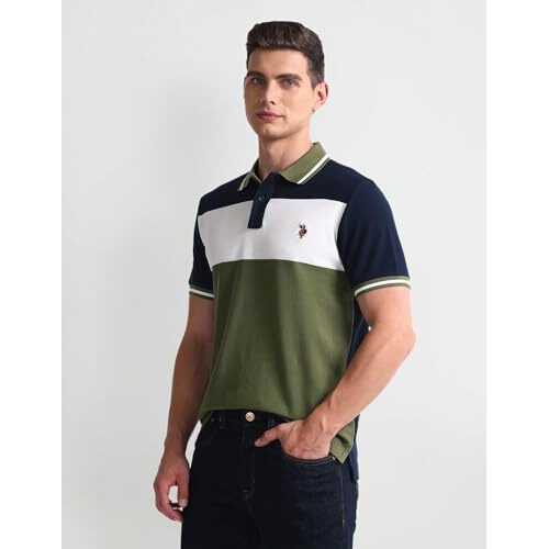 U.S. Polo Assn. Men's Slim Fit Polo Shirt (Udtsh2037_Olive