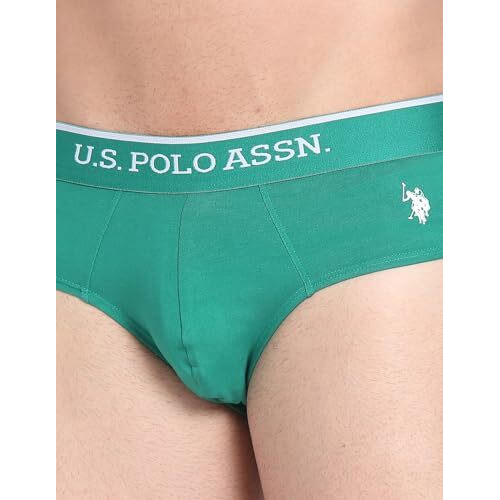 U.S. Polo Assn. Men's Cotton Stretch Antibacterial Eb004 Classic Briefs (Pack Of 3) Black | Bistro Green | Navy