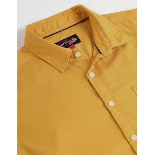 U.S. Polo Assn. Men's Solid Slim Fit Shirt (Udsht0917_Mustard