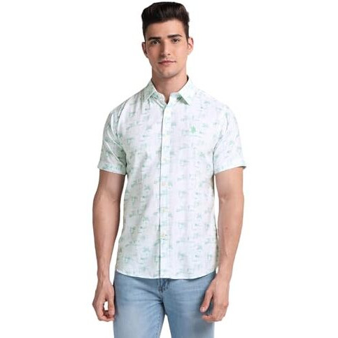 U.S. Polo Assn. Men's Plaid Regular Fit Shirt (Ussht1969_Mint