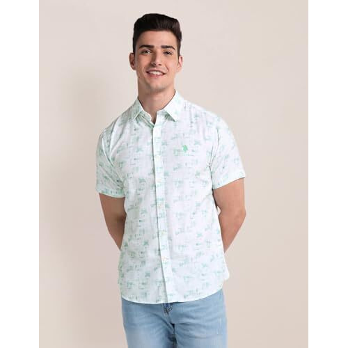 U.S. Polo Assn. Men's Plaid Regular Fit Shirt (Ussht1969_Mint