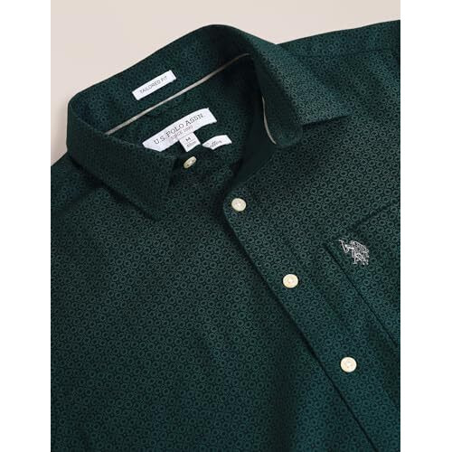 U.S. Polo Assn. Men's Plaid Regular Fit Shirt (Ussht1976_Green