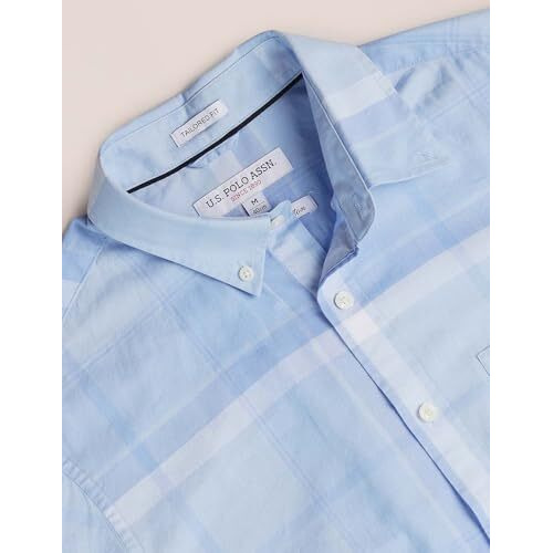 U.S. Polo Assn. Men's Checkered Regular Fit Shirt (Ussht2060_Blue