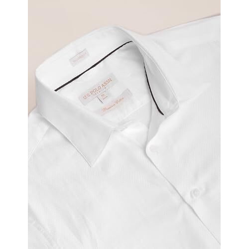 U.S. Polo Assn. Men's Woven Design Regular Fit Shirt (Usshtp0583_White