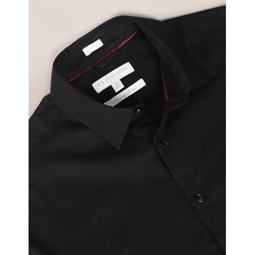 U.S. Polo Assn. Men's Woven Design Regular Fit Shirt (Usshtp0590_Black