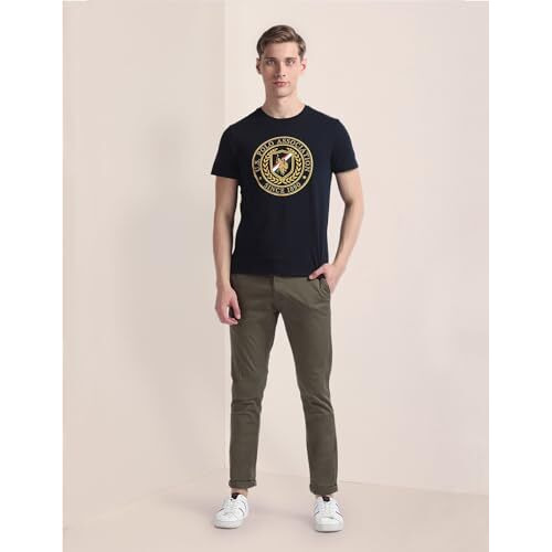 U.S. Polo Assn. Men's Plaid Slim Fit T-Shirt (Ustsh1847_Navy