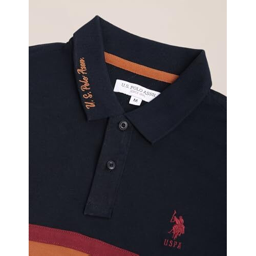 U.S. Polo Assn. Men's Colorblock Slim Fit Shirt (Ustsh1859_Navy