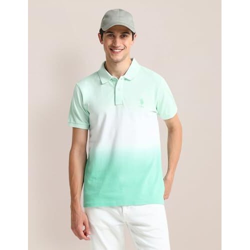 U.S. Polo Assn. Men's Slim Fit Polo Shirt (Ustsh1868_Aqua