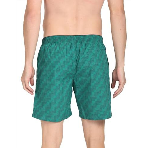 U.S. Polo Assn. Men's Cotton Blend Classic Boxer Shorts (Pack Of 1) (I600-P1_Green Uspa 1890