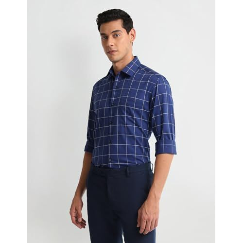Arrow Men's Cotton Slim Fit Shirt (Araeosh1282_Blue, 40