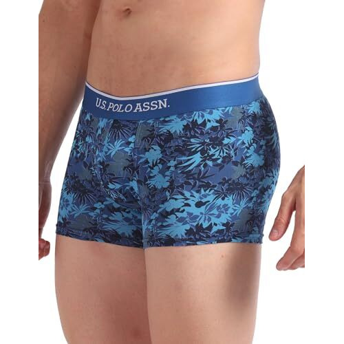 U.S. Polo Assn. Men's Cotton Blend Classic Trunks (Pack Of 3) (Oet01-P3_Blue-Red-Grey