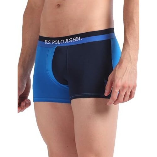 U.S. Polo Assn. Men's Cotton Blend Classic Trunks (Pack Of 2) (Oet02-P2 Blue-Navy