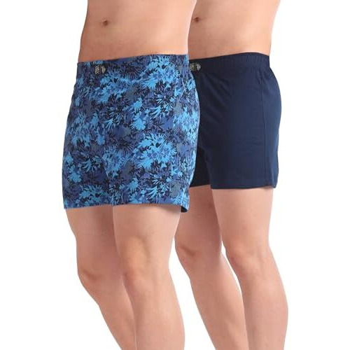 U.S. Polo Assn. Men's Cotton Blend Classic Boxer Shorts (Pack Of 2) (Oex01-P2 Navy Print