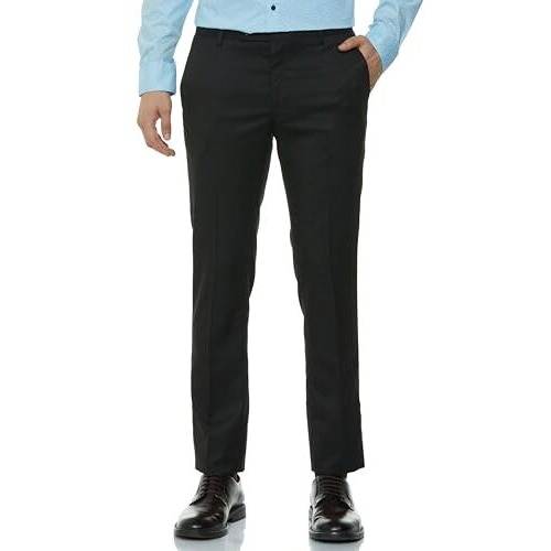 Arrow Men's Solid Tapered Fit Polyester Formal Trouser