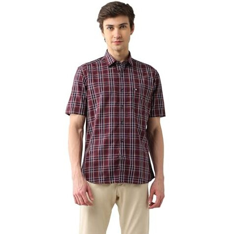 Arrow Men's Fitted Shirt (Asaeosh1296_Maroon
