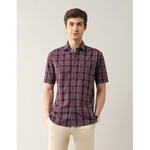 Arrow Men's Fitted Shirt (Asaeosh1296_Maroon