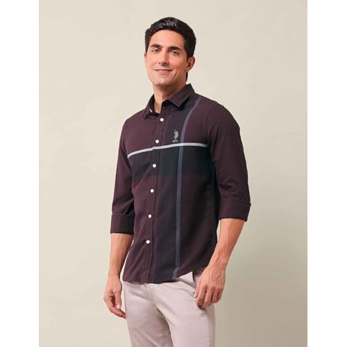 U.S. Polo Assn. Men's Tailored Fit Shirt (Ussht2269_Maroon