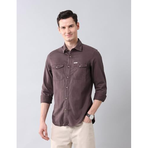 U.S. Polo Assn. Denim Co. Men's Solid Regular Fit Shirt (Udsht1404_Burgundy