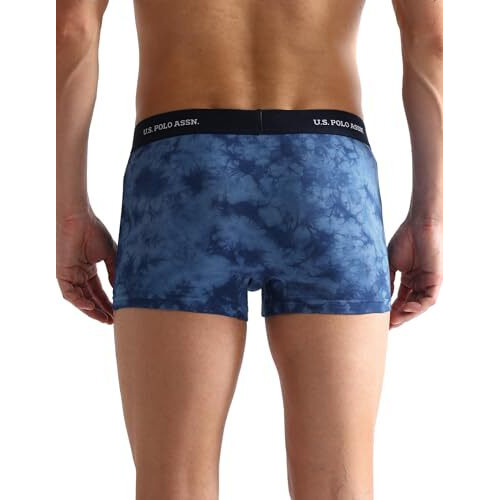 U.S. Polo Assn. Men's Cotton Blend Classic Printed Trunks (Pack Of 1) (Oet03-Pr_Navy