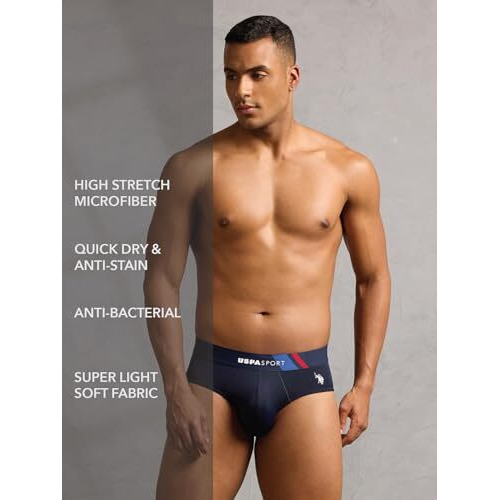 U.S. Polo Assn. Men's Nylon Classic Briefs (Pack Of 1) (Rb001-Pl_Navy