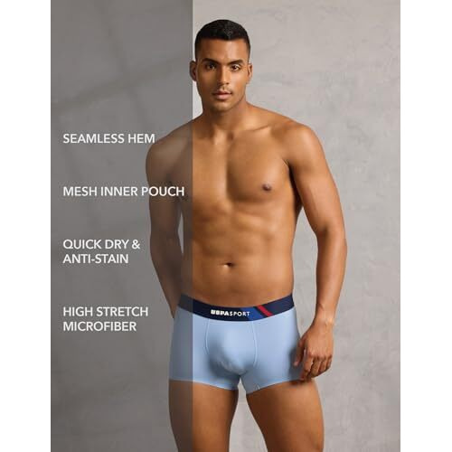 U.S. Polo Assn. Men's Nylon Classic Trunks (Pack Of 1) (Rt001-Pl_Clear Sky