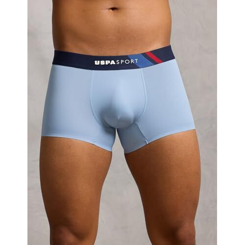 U.S. Polo Assn. Men's Nylon Classic Trunks (Pack Of 1) (Rt001-Pl_Clear Sky