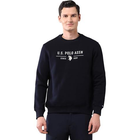 U.S. Polo Assn. Men's Cotton Crew Neck Sweatshirt (Usswsf0221_Navy