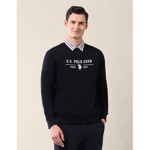U.S. Polo Assn. Men's Cotton Crew Neck Sweatshirt (Usswsf0221_Navy
