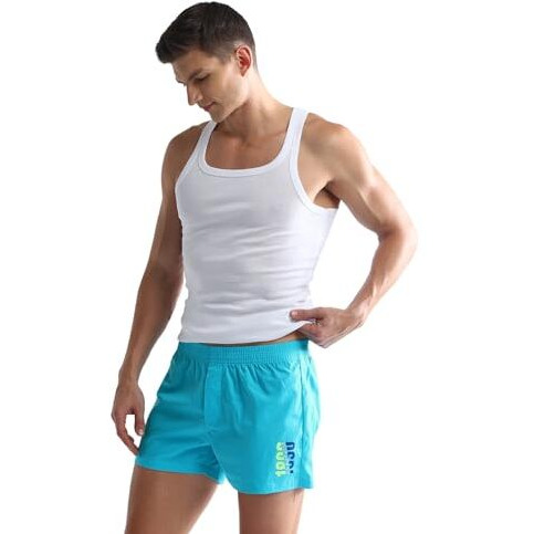 U.S. Polo Assn. Men's Cotton Blend Classic Solid Boxer Shorts (Pack Of 1) (Oex03-Pl_Sky Blue