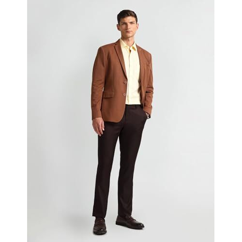 Arrow Men's Geometric Slim Fit Shirt (Araeosh1871_Yellow