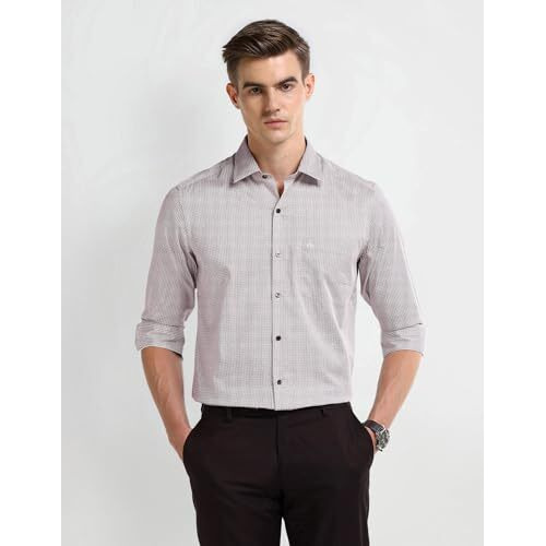 Arrow Men's Cotton Regular Fit Shirt (Araeosh1730_Maroon, 40