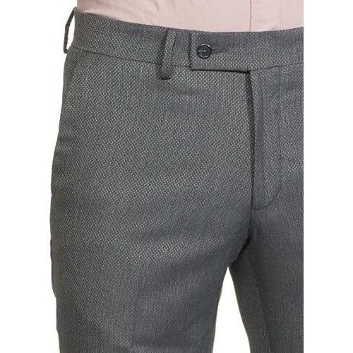 Arrow Men's Structured Tapered Fit Polyester Formal Trouser