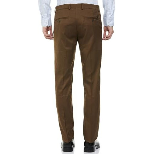 Arrow Men's Structured Tapered Fit Polyester Formal Mid Rise Trouser Beige, 32