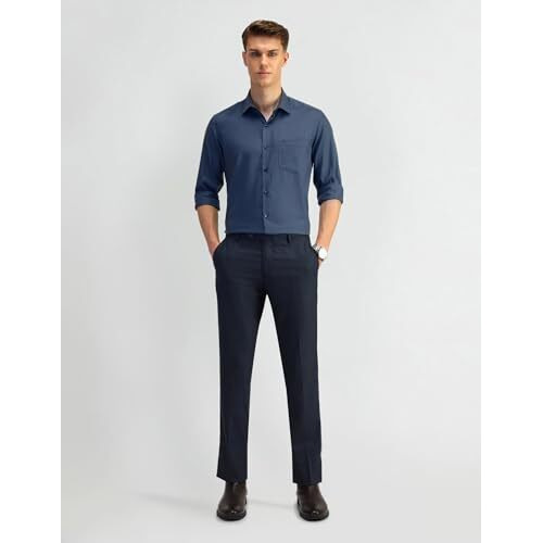 Arrow Men's Tapered Pants (Araeotr1552_Navy
