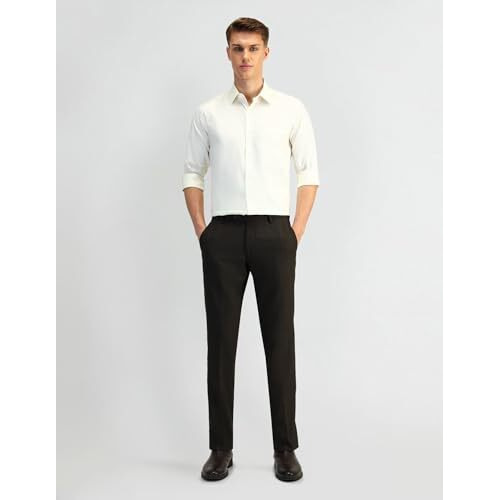 Arrow Men's Tapered Pants (Araeotr1553_Dark Brown