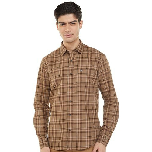 Arrow Sport Men's Slim Fit Shirt (Asaeosh1339_Me. Brown
